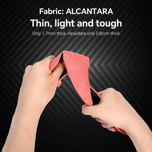 Miniatura 3 de Funda para volante Alcantara de 2 piezas, diseño deportivo dividido para ruedas en forma de D y O, suave al tacto, agarre antideslizante, comodidad