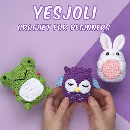 Miniatura 3 de YESJOLI Kit de ganchillo de animales para principiantes, kit de ganchillo y tejer para manualidades para mujeres adultas DIY con video tutorial paso
