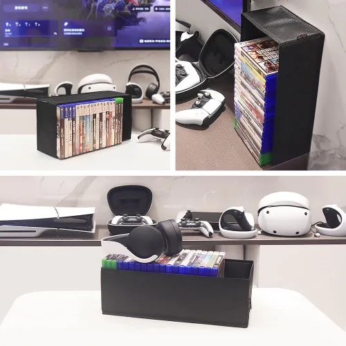 Miniatura 6 de sisma Estuche de almacenamiento de videojuegos compatible con Xbox PS5 PS4, soporte para discos de juego, organizador de almacenamiento para el hogar