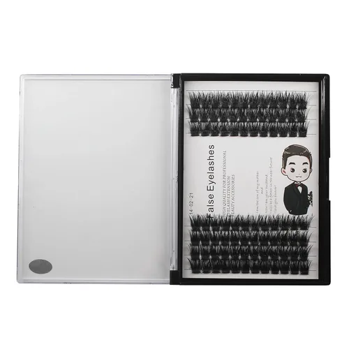Miniatura 5 de Bodermincer 84 racimos de pestañas postizas en racimo D, pestañas postizas de volumen, extensiones de pestañas naturales, efecto 3D, banda unida