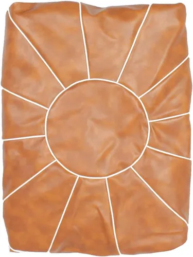 Miniatura 4 de Puf decorativo para pies, taburete redondo de cuero sin relleno, cojín otomano de almacenamiento o para descansar tus pies, silla de suelo, pie