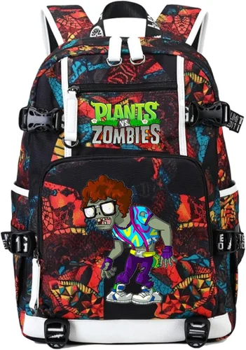 Miniatura 23 de ISaikoy Game Plants vs. Zombies - Mochila de hombro para libros, mochila escolar, mochila para computadora portátil, color rojo1
