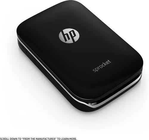 Miniatura 9 de Impresora de fotografías portátil HP Sprocket (negra), con papel fotográfico adhesivo Zink, Negro