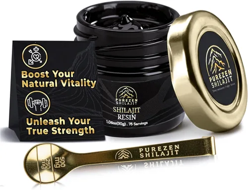 Resina Shilajit pura del Himalaya | 75% + ácido fúlvico, más de 85 minerales traza de 17,000 pies del Himalaya – Energía natural, resistencia y