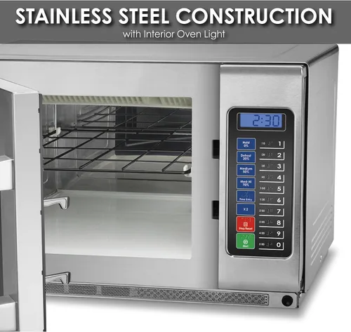 Miniatura 6 de Waring Horno Microondas Comercial WMO120 de Servicio Pesado, 1.2 Pies Cúbicos, 10 Ajustes de Memoria Programables, 5 Niveles de Potencia