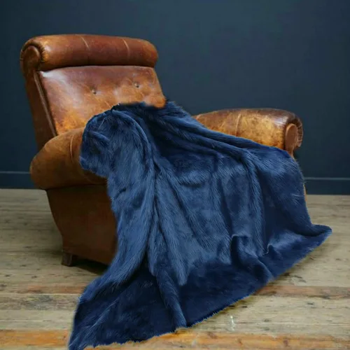 Miniatura 49 de Manta de felpa de piel sintética, manta de piel moderna, manta pequeña para bebé, pelo largo, color negro, peludo - Fur Accents (2 x 3 pies, negro)