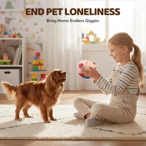 Miniatura 7 de Juguetes interactivos para perros, 2026 Nueva pelota chirriante activa y móvil con sonido parlante, juguete de felpa recargable y lavable (2 piezas)