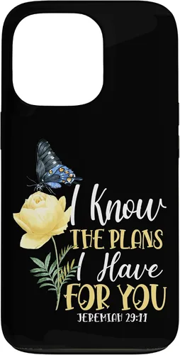 Miniatura 10 de Christian Bible Verse Butterfly Rose Flower Jeremiah 29:11 Case for iPhone 17