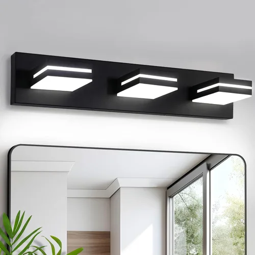Miniatura 21 de OKELI Lámpara LED de tocador de baño de 3 luces, accesorios de iluminación de pared de baño modernos dorados sobre espejo (3CCT, 3000K-6000K)