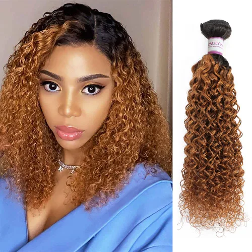 Miniatura 22 de 4 paquetes de cabello humano ondulado brasileño degradado borgoña T1B/99J, paquetes de cabello humano ondulado y húmedo para mujeres negras