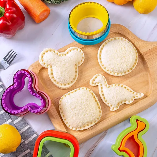 Miniatura 2 de Cortador de sándwiches para el almuerzo de los niños, 22 piezas (GRANDE), máquina de sándwiches de Nifogo y juego de cortadores de galletas
