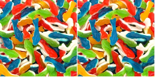 Miniatura 11 de Blue Sharks - Caramelos de gomita Bolsa de 2 libras Gomitas de pescado Sabor a frambuesa azul Caramelo de tiburón para fiestas, bufés