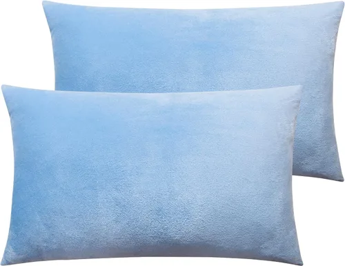 Miniatura 15 de NTBAY - Fundas de almohada de terciopelo con cierre para niños pequeños, 2 unidades, acogedoras, de lujo, de franela y felpa, para viajes, 33 x 46