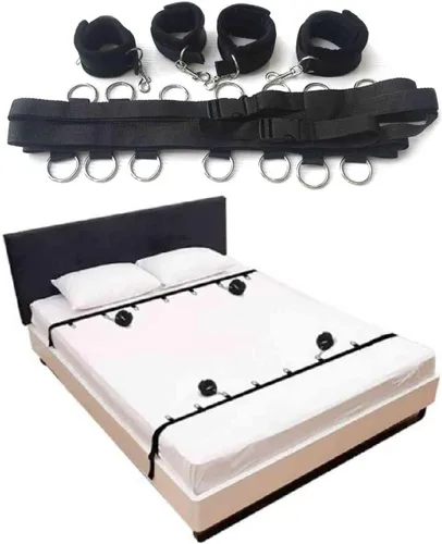 Miniatura 6 de BDSM - Sujetadores de bondage para tobillos y muñecas para hombres, bandas de resistencia sexual para cama de tamaño King, juego de manguitos