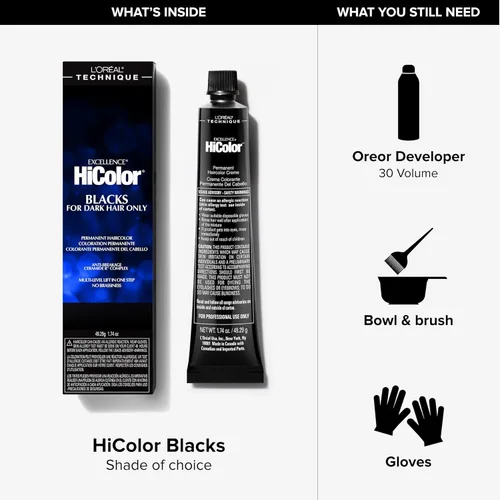 Miniatura 4 de L'Oréal Technique HiColor Violet & Blacks Permanent Hair Color - Anti-Breakage Ceramide R Complex, Multi-Lift with No Brassiness, For Dark Bases