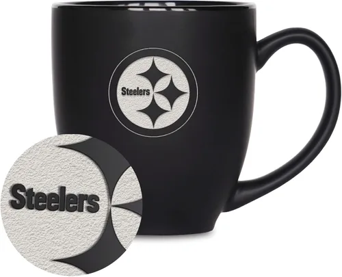 Miniatura 26 de Rico Industries Taza Bistro Mate Negra de Fútbol Americano NFL de 15 onzas - Para Bebidas Calientes o Frías - Logotipo del Equipo Grabado para una