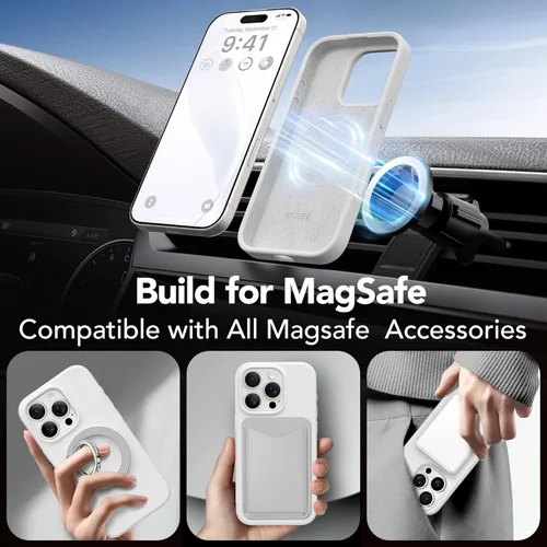 Miniatura 291 de GONEZ Funda de silicona para iPhone 15 Pro Max, compatible con Magsafe, protector de cámara + protector de pantalla, forro de microfibra suave