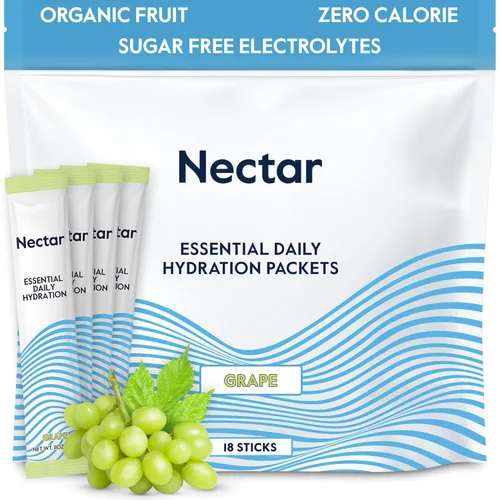 Miniatura 26 de Nectar - Sobres de hidratación - Sobres de polvo de electrolitos - Sin azúcar ni calorías - Polvo de electrolitos líquidos de frutas orgánicas