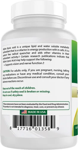 Miniatura 6 de Best Naturals Ácido alfa lipoico 300 mg 120 Cápsulas