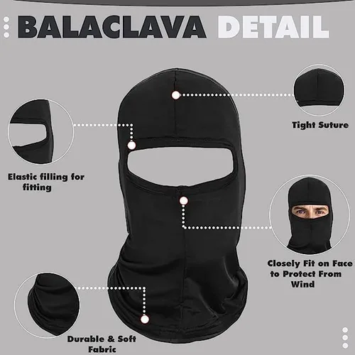 Miniatura 2 de Pasamontañas de seda para hombre, transpirable, para usar debajo del casco, resistente al viento, pasamontañas para motocicleta