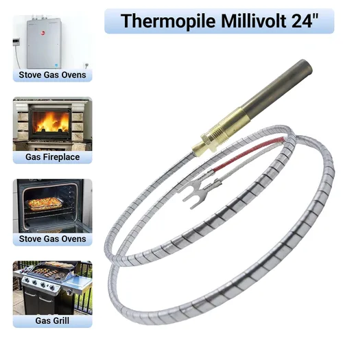 Miniatura 6 de Generador de termopila de 24 pulgadas 750 milivoltios, termopar de repuesto universal Q313A para calentadores de agua a gas, chimeneas, hornos