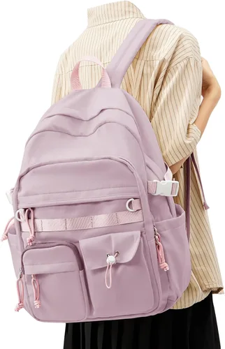 Miniatura 11 de weradar Mochila Escolar Para Mujeres y Hombres, Mochila Universitaria Estética, Bolsa Ligera de Escuela Secundaria Mochila, a1-Negro, Grande