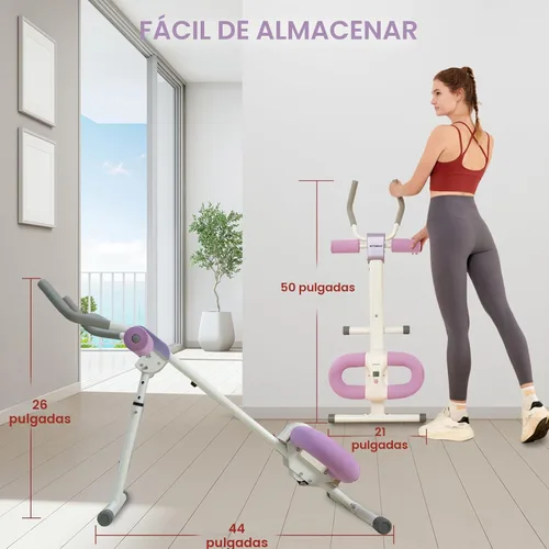 Miniatura 6 de Equipo de entrenamiento abdominal, entrenador de abdominales ajustable para gimnasio en casa, máquina de ejercicios abdominales plegable, máquina