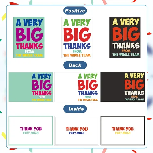 Miniatura 3 de Jecery Paquete de 3 tarjetas de agradecimiento grandes con sobre de 9 x 12 pulgadas, tarjetas de agradecimiento grandes, tarjeta de felicitación