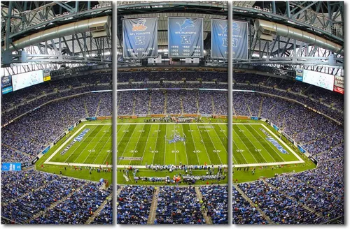 Miniatura 8 de 3 piezas de arte de pared deportivo del equipo de fútbol de los Vikings de Estados Unidos, pinturas de estadios deportivos Minnesota, Estados