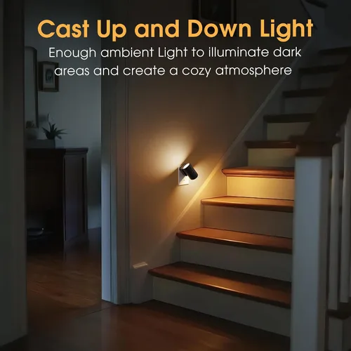 Miniatura 5 de Briignite - Luces nocturnas led enchufables, 3CCT, sensor de anochecer a amanecer, de 3000 K, regulable para pasillo, dormitorio, escalera, paquete