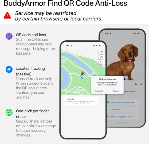 Miniatura 6 de Arnés reflectante para perro para todo tipo de clima, sin tirones, con código QR, antipérdida, ajustable, de liberación rápida, arnés acolchado