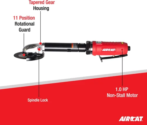 Miniatura 2 de Herramienta de corte interior extendida neumática AIRCAT 6275-A de 1.0 HP, de 4 pulgadas con bloqueo de husillo, 14,000 RPM