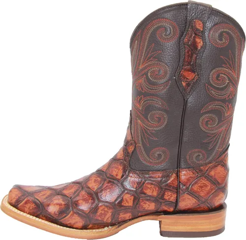 Miniatura 4 de Western Shops - Botas vaqueras con estampado de peces pirarucu para hombre