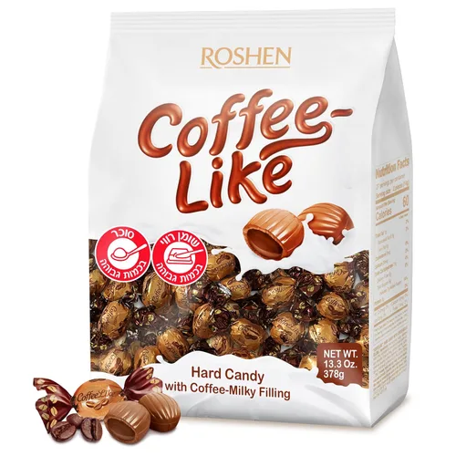 Miniatura 4 de Roshen Caramelo de caramelo con relleno de café lechoso, Kosher y Halal, deliciosos dulces sabrosos a granel 2.204lb/1kg