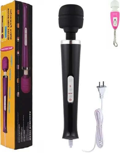 Masajeador de cuerpo grande negro de mano vibrante potente masaje eléctrico de espalda para mujer recuperación deportiva dolores musculares dolor
