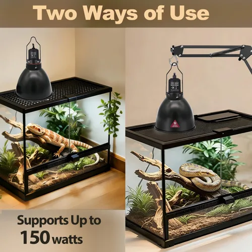 Miniatura 3 de Lámpara de reptil de cúpula profunda de 5.5 pulgadas de 100 W, lámpara de calor de reptiles de cúpula de 100 W con interruptores aptos