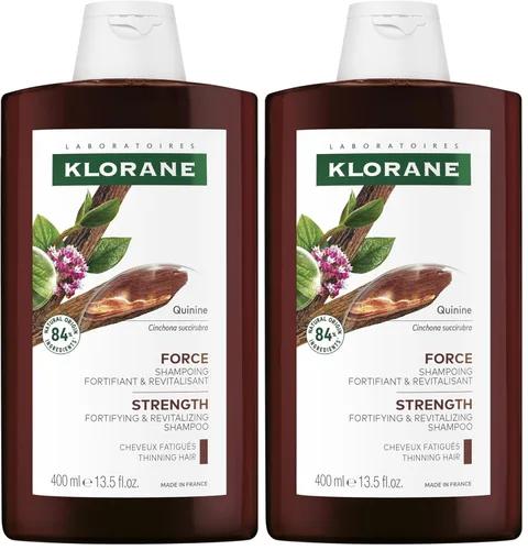 Miniatura 4 de Klorane Champú fortalecedor con quinina, probado por dermatólogos, champú espesante alternativo natural para adelgazamiento del cabello, apoya un