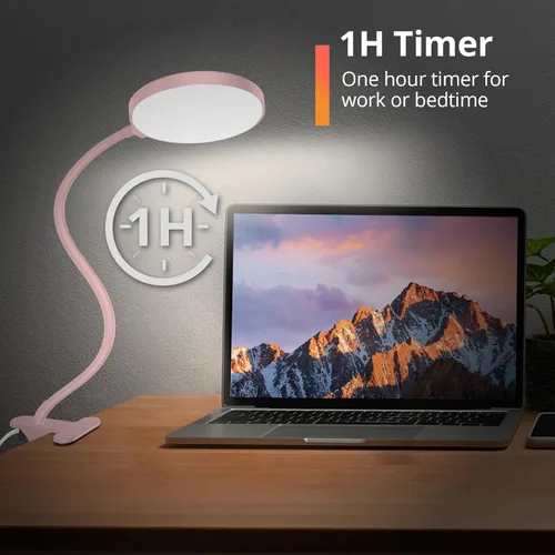 Miniatura 5 de iFalarila Luz de lectura con control remoto, lámpara de escritorio LED con clip [temporizador de 1 hora y luz nocturna] RA>95 regulable cuello