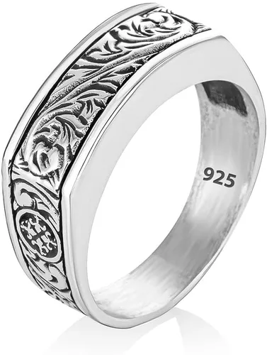 925 Sterlng Silver Handmade Engraved Ring for Men, Elegant Silver Band Rings for Women and Men, Wedding Rings for Men, Perfect gift for Special