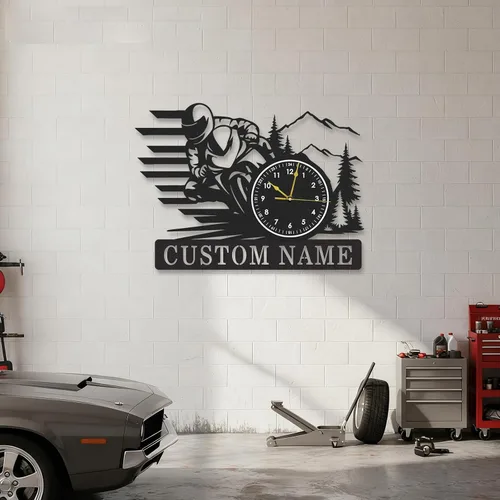 Miniatura 9 de Reloj de pared de metal personalizado, árbol de la vida, letrero de metal con nombre de familia, reloj rústico con número romano para sala de estar