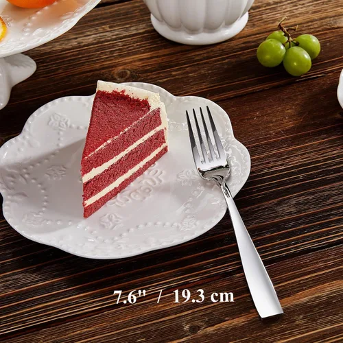 Miniatura 2 de KEAWELL Juego Premium de 4 tenedores de ensalada Louis, acero inoxidable 18/10, juego de 4, juego de tenedores finos con borde cuadrado, apto