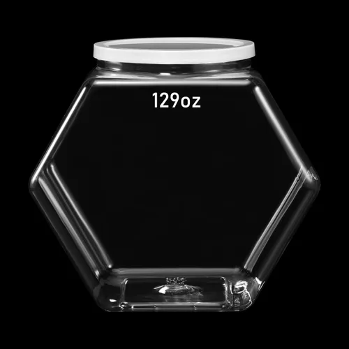 Miniatura 9 de Uiifan Tarro de plástico para dulces con tapa, cuencos de pescado transparentes, recipientes hexagonales para aperitivos, comida de perro, mascotas