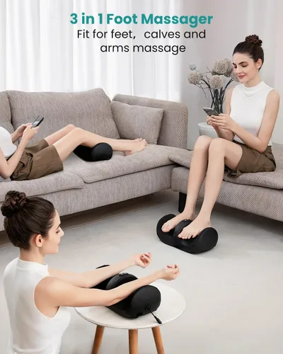 Miniatura 2 de Nekteck Masajeador de cuello y espalda beige y masajeador de pies portátil con calor FM12