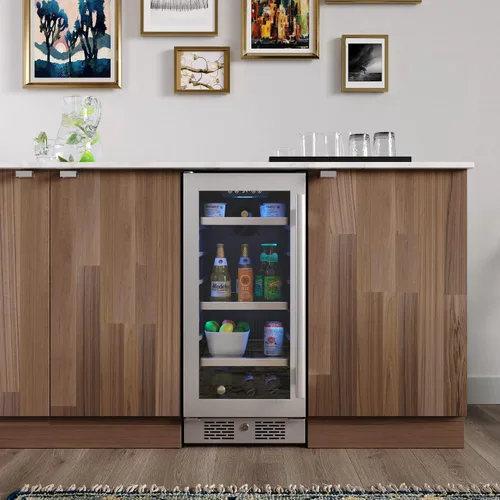 Miniatura 9 de Avallon ABR151BLSS Centro de bebidas de 15 pulgadas de ancho para 86 latas con iluminación LED