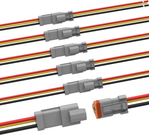 Miniatura 17 de Newdeli Deutsch - Kit de conectores de 12 pines, impermeable, conector eléctrico de 16 AWG macho y hembra, conectores de cable automotriz