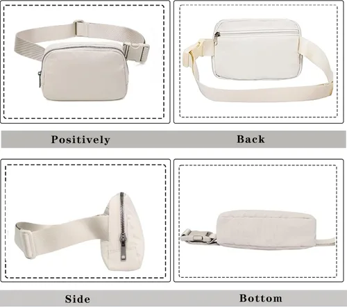 Miniatura 3 de Riñonera cruzada negra para mujer, bolsa de cinturón ajustable para exteriores, entrenamiento, viajes, casual, correr, senderismo, ciclismo