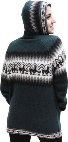 Miniatura 3 de Little Llamas Chaqueta Sudadera con Capucha de Lana de Alpaca Tejida