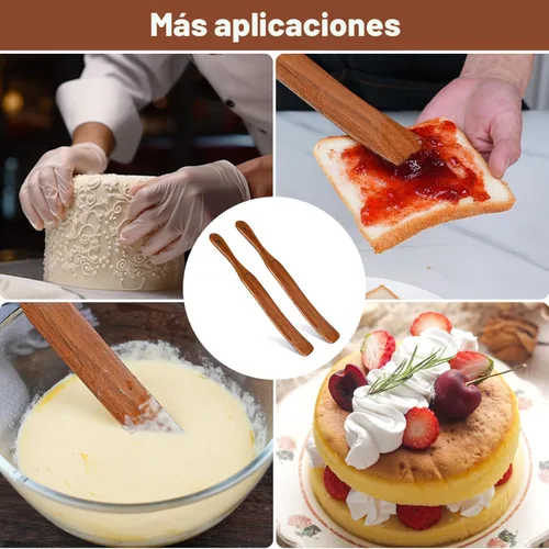 Miniatura 7 de Paquete de 2 Spurtle de madera para masa madre, mezcla, alcanzar el fondo del frasco, batidor de masa, espátula de frasco de mango largo