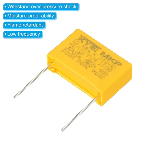 Miniatura 4 de PATIKIL Condensadores de seguridad, paquete de 10 unidades 0.68uF AC 310V 0.886 in Pin Pitch 1.063x0.669x0.354 in Kit surtido de condensadores