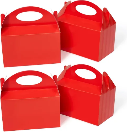 Miniatura 8 de P6RB12 Cajas de regalo Happyhiram 12 piezas para cumpleaños de niños, cajas de regalo de lunares y rayas con asas, cajas de dulces de 6" con Rincón